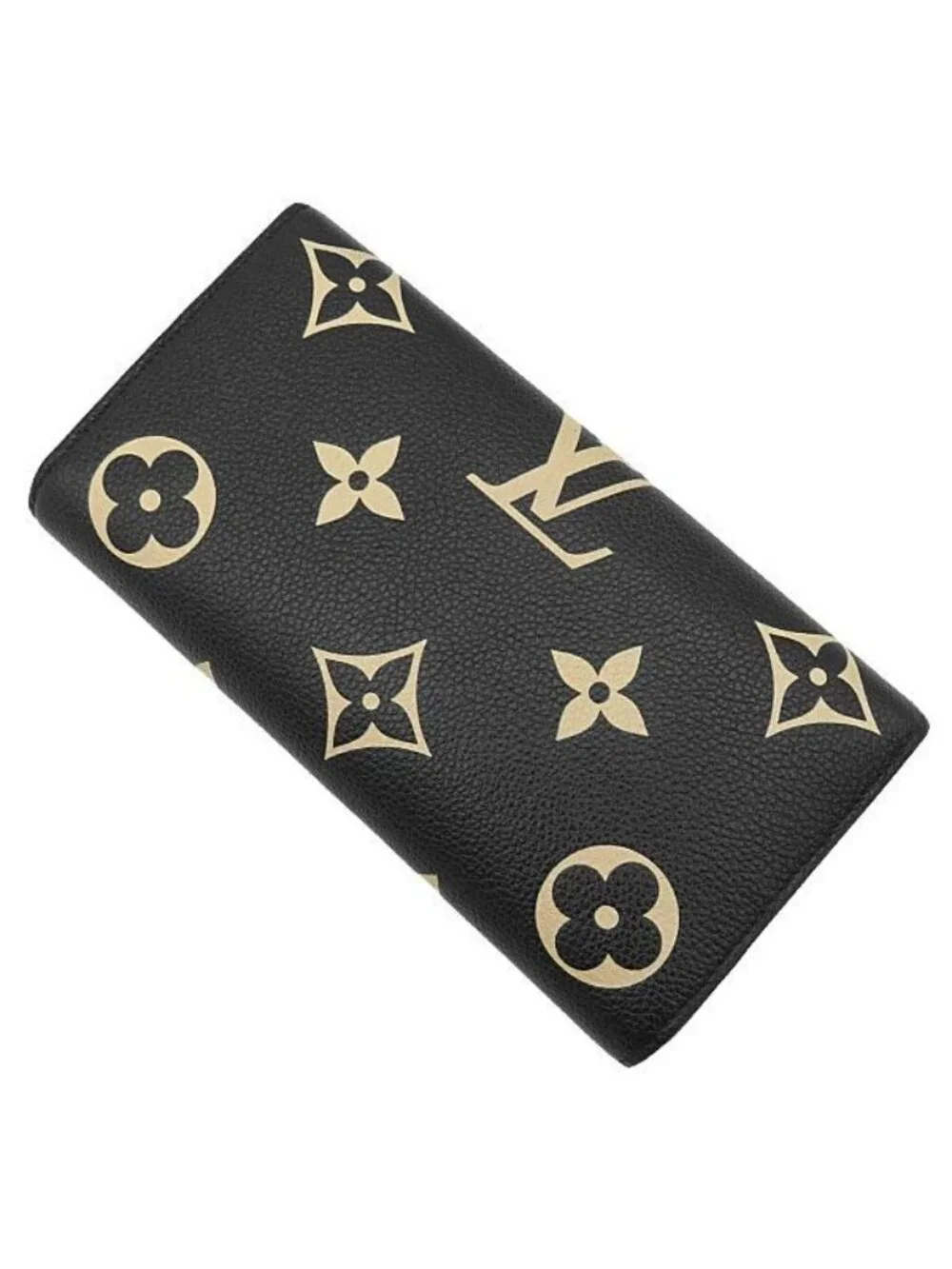 Louis Vuitton Wallet Portefeuille Sarah Monogram Empreinte Black Beige Gold